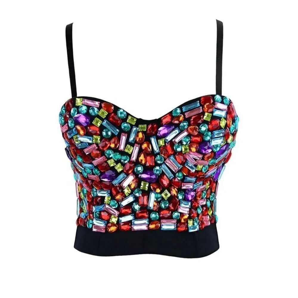 ClubWear Rhinestone Cropped XL